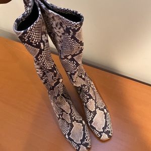 Steve Madden suede snake print boots